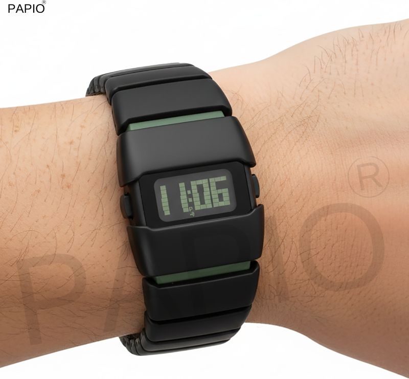 PAPIO DG-042 BLK-GRN Black Digital Watch - Image 5