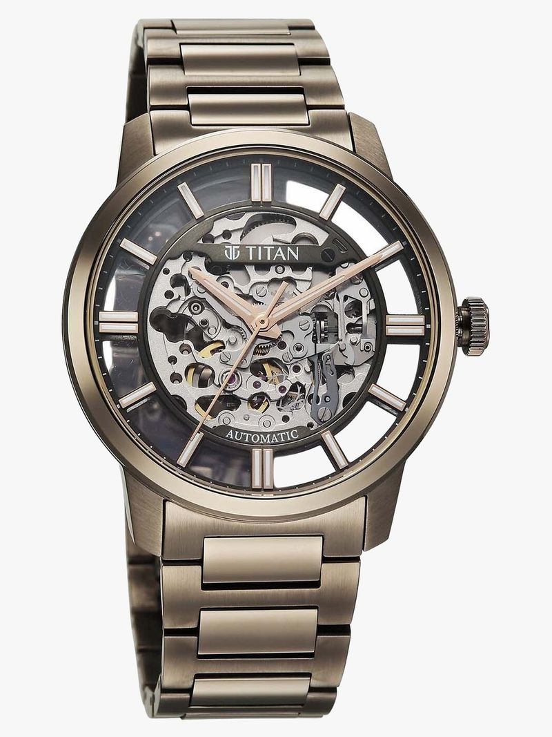 Titan See-Through Skeletal Automatic Black Dial Copper Brown - Image 5