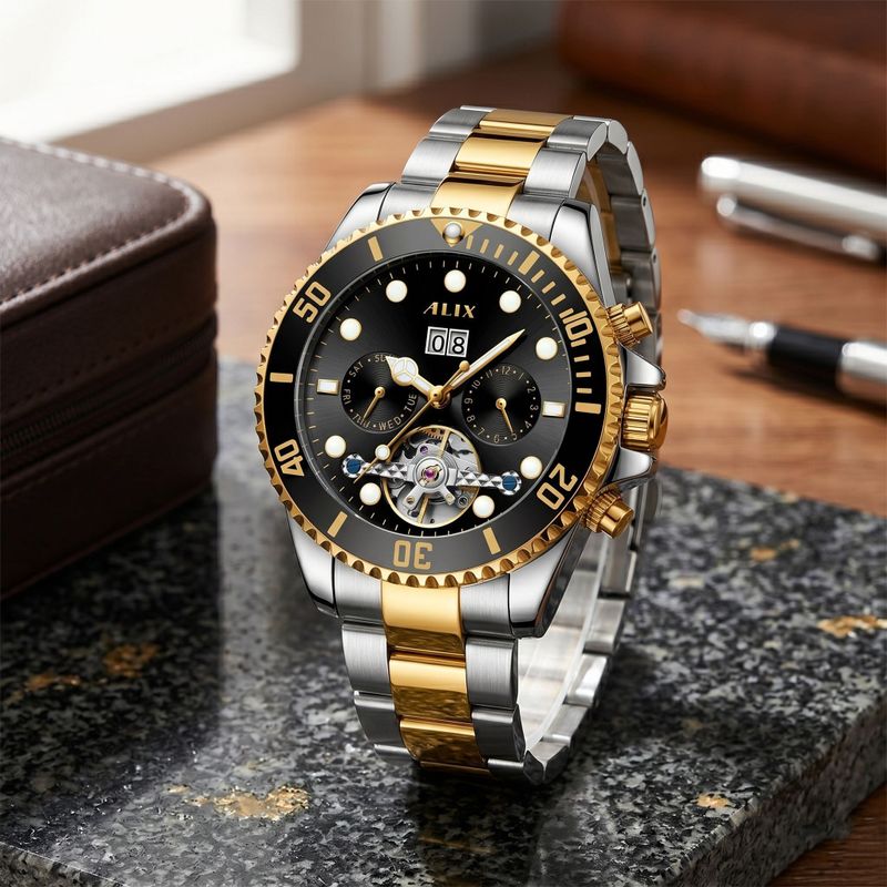 Alix Automatic Flying Wheel Tourbillon Watch - Image 2