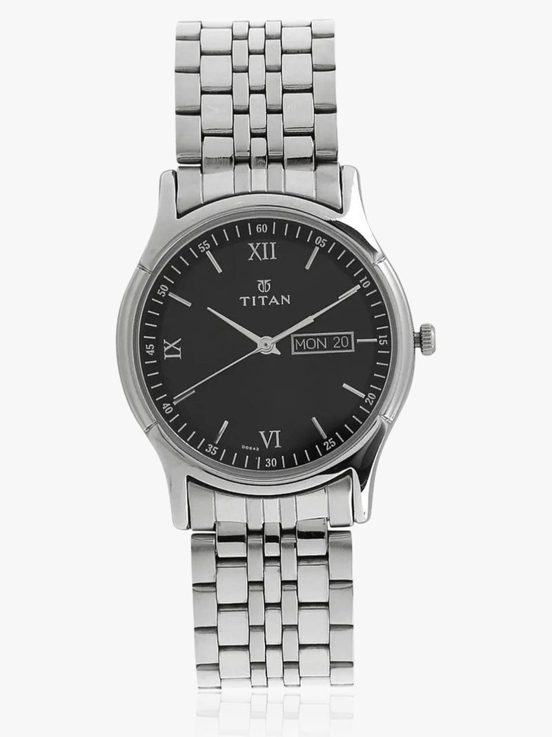 Titan Karishma Black Dial Silver Strap Men's Watch - Image 6