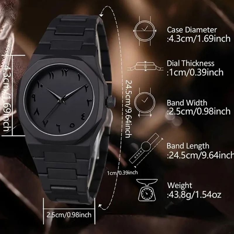 SPLAZOS Arabic Aura Black Analog Watch - Image 4