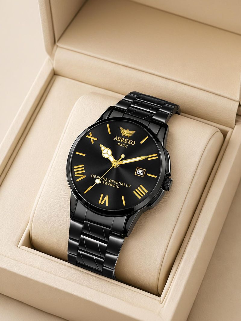 Premium Series All Black Dial Quartz Watch - Abx440 AL BK - Image 2