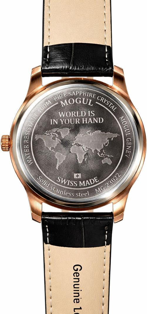 MOGUL World Face Dial Analog Watch Blue Leather - Image 6