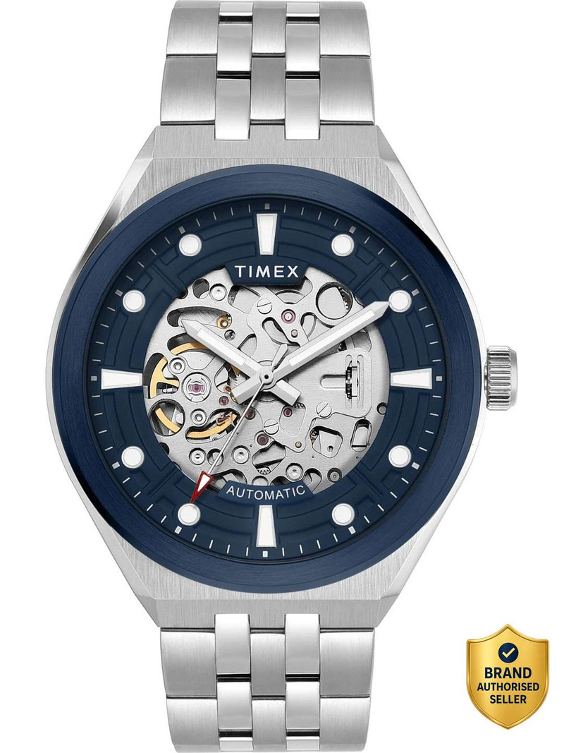 timex automatic, blue dial analog watch  - for men tweg286smu03
