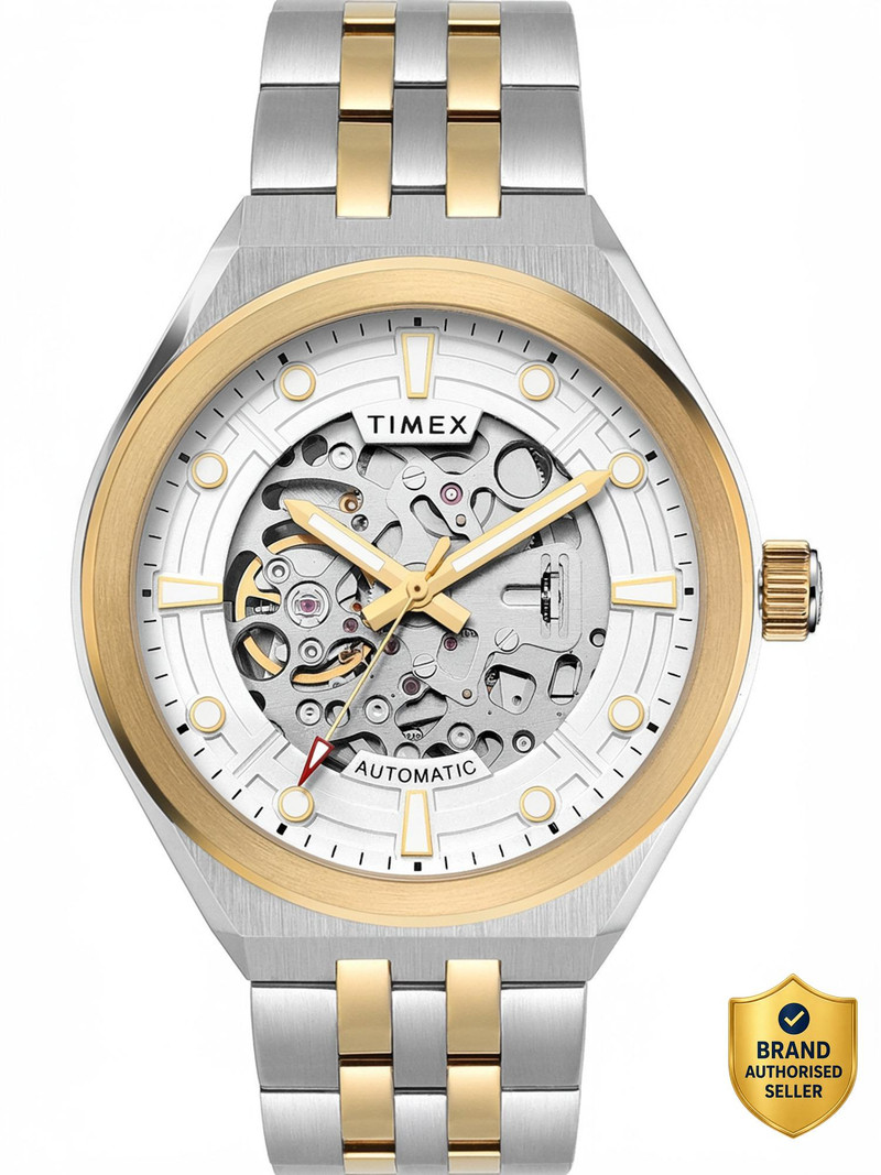 timex automatic, silver dial analog watch  - for men tweg286smu04