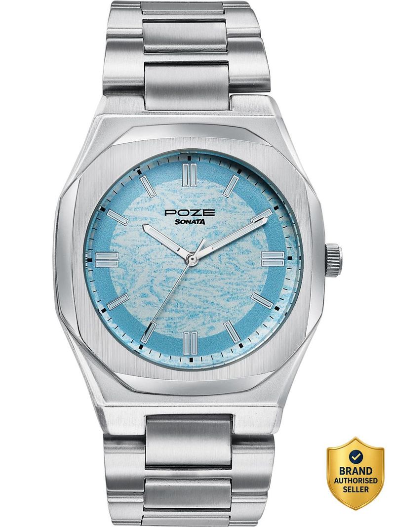 Sonata Poze 7 Blue Dial Blue Strap Watch - Image 2