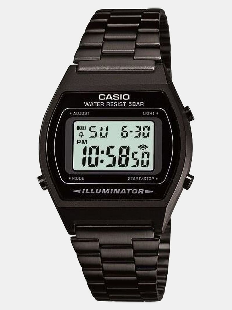 CASIO Vintage Black Dial Black Stainless Steel Band Digital Watch - For Men & Women D180 - Image 5