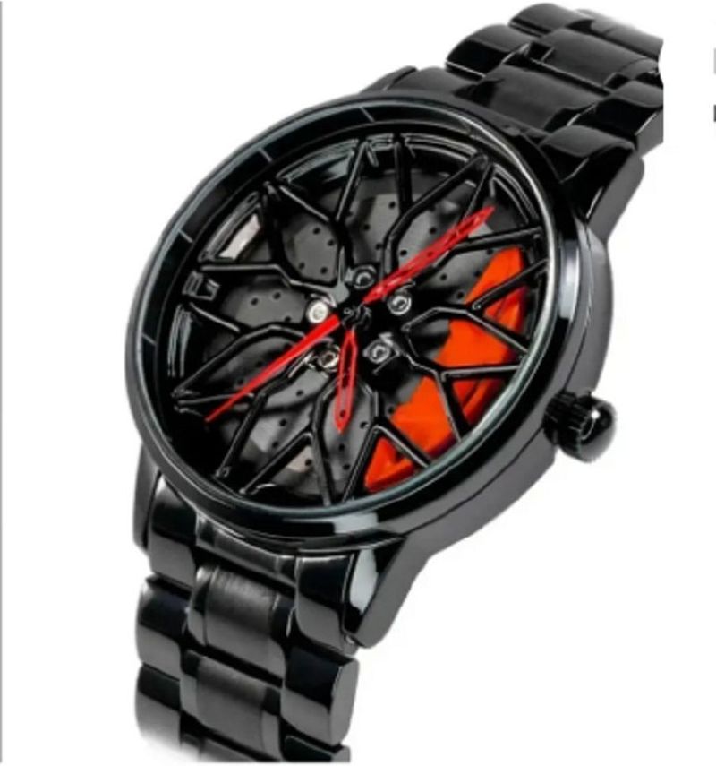 MASA Analog Car Wheel Spinning Watch - Red - Image 4