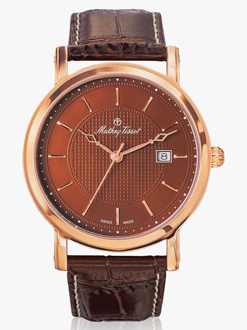 Mathey-Tissot HB611251PM Brown Leather Quartz Watch - Image 5