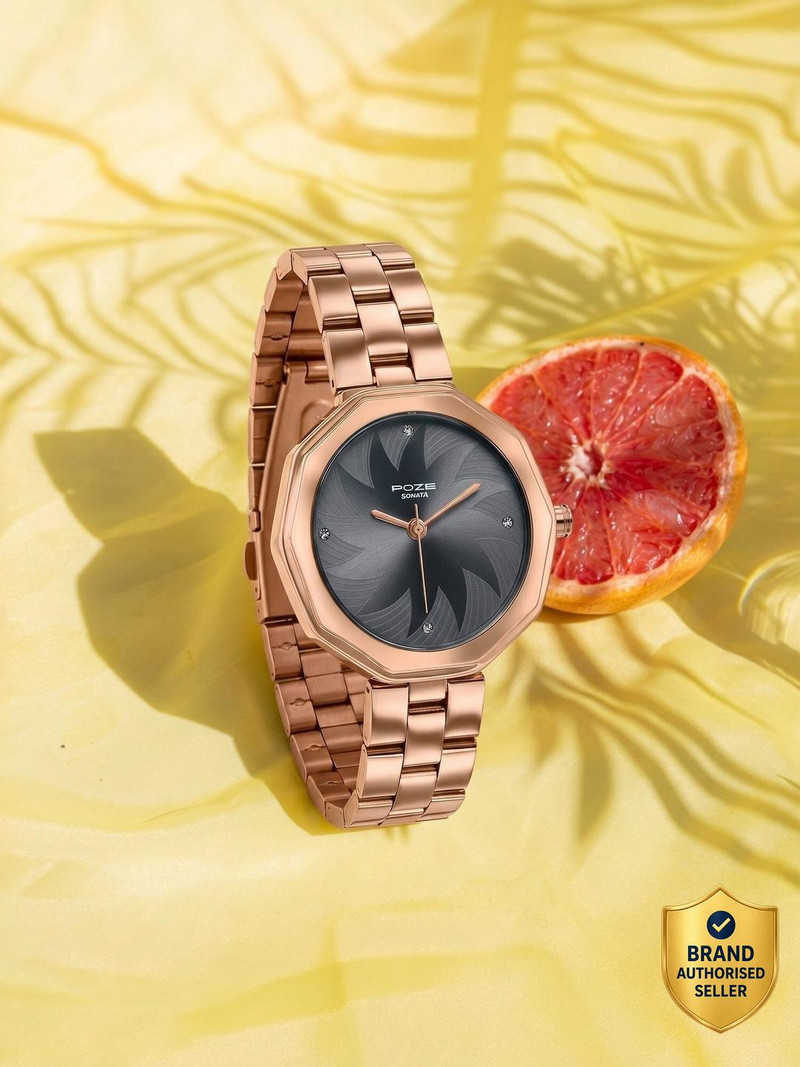 SONATA Poze Drop 9.1 Poze 9 Quartz Grey Dial IPRG Strap Analog Watch  - For Women
