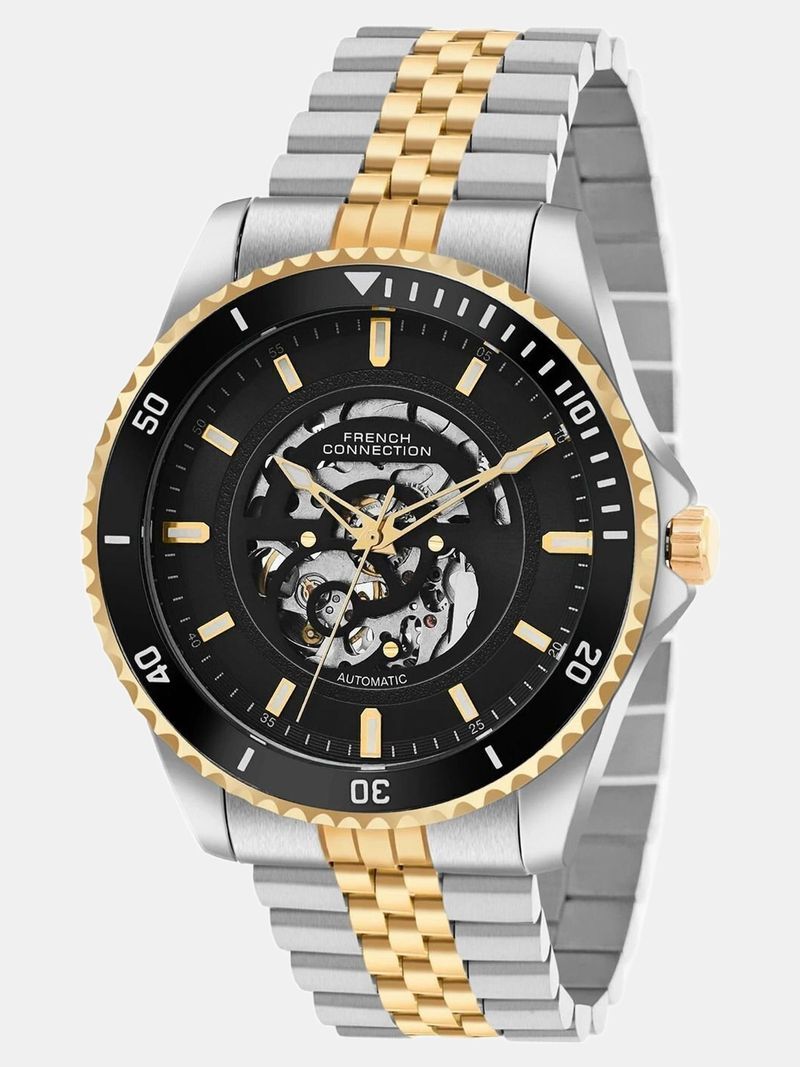 French Connection AETHER DRIVE Black Sunray Round Dial | Men's Go...more - Image 6