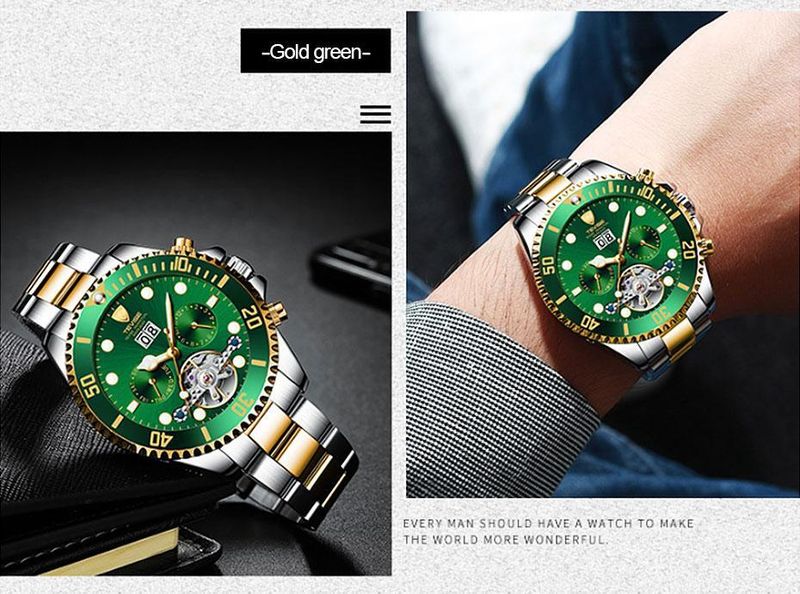 Tevise Mens Automatic Skeleton Mechanical Watch - Image 3