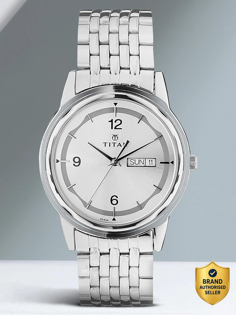 Titan Titan Workwear Silver Dial Silver Stainless Steel Strap Analog Watch - For Men NK1638SM01,NH1638SM01