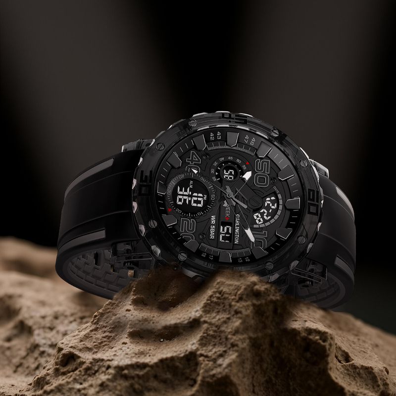 Carlington Velocity Series Analog-Digital Watch CT 8136 Black - Image 4