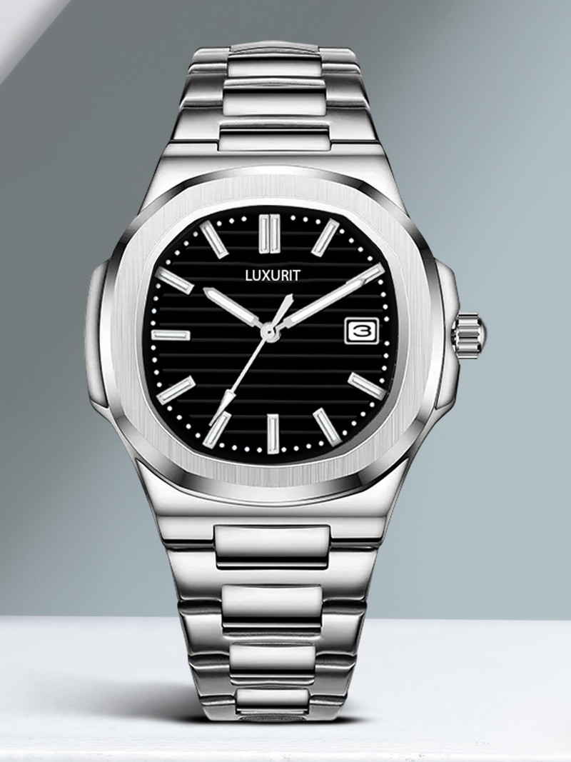 luxurit Mens-LRLX144 Formal Date Functioning Series Square Small Dial Boys Watch with Quartz Analog Watch - For Men