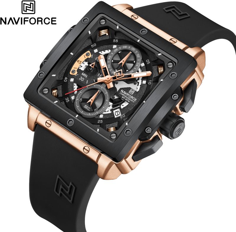 NAVIFORCE NF8064 Green Silicone Strap Analog Watch - Image 7