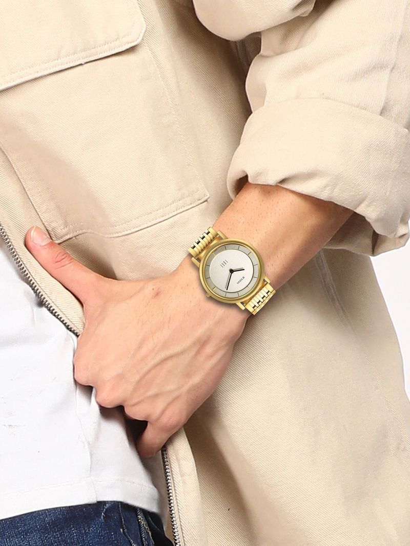 Titan Edge Metal Beige Dial Gold Stainless Steel Men's Watch - Image 5