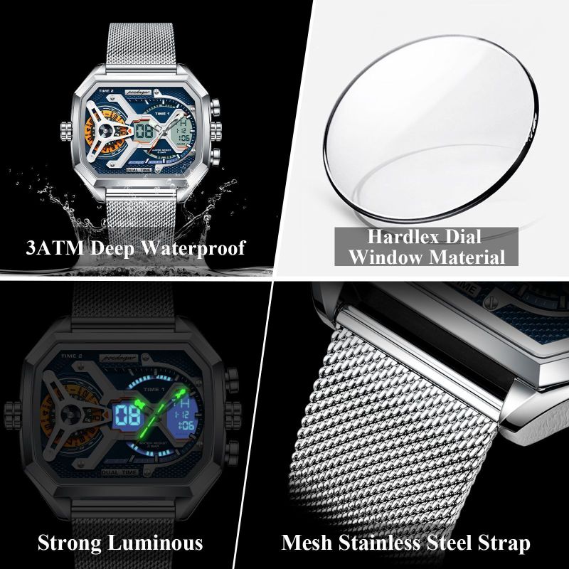 Mens Dual Time Chronograph Luxury Watch 1006 - Image 4