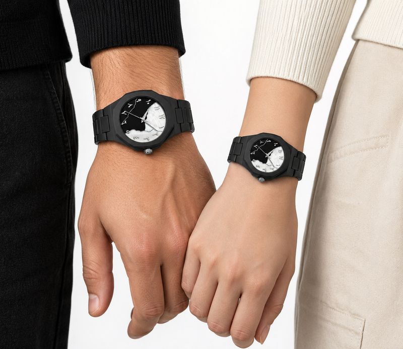 K&K Arabic Aura Marble Design Analog Watch - Image 4
