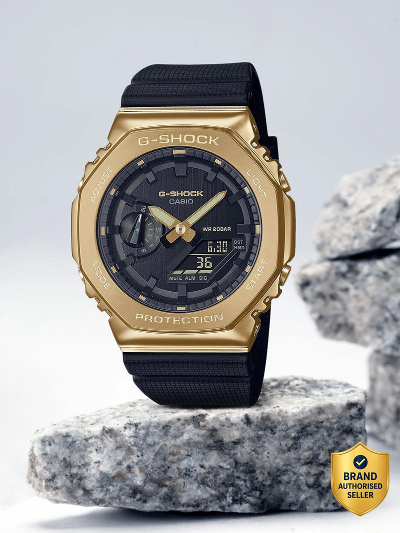price history - CASIO G-SHOCK Gold Ip Dial Black Resin Strap Analog-Digital Watch...more