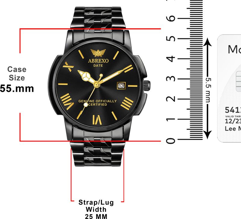 Premium Series All Black Dial Quartz Watch - Abx440 AL BK - Image 5
