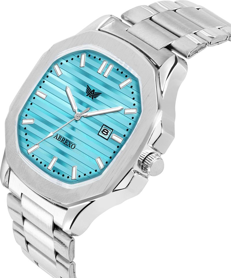 ABREXO Abx4568-SKB Square Blue Dial Silver Watch - Image 5