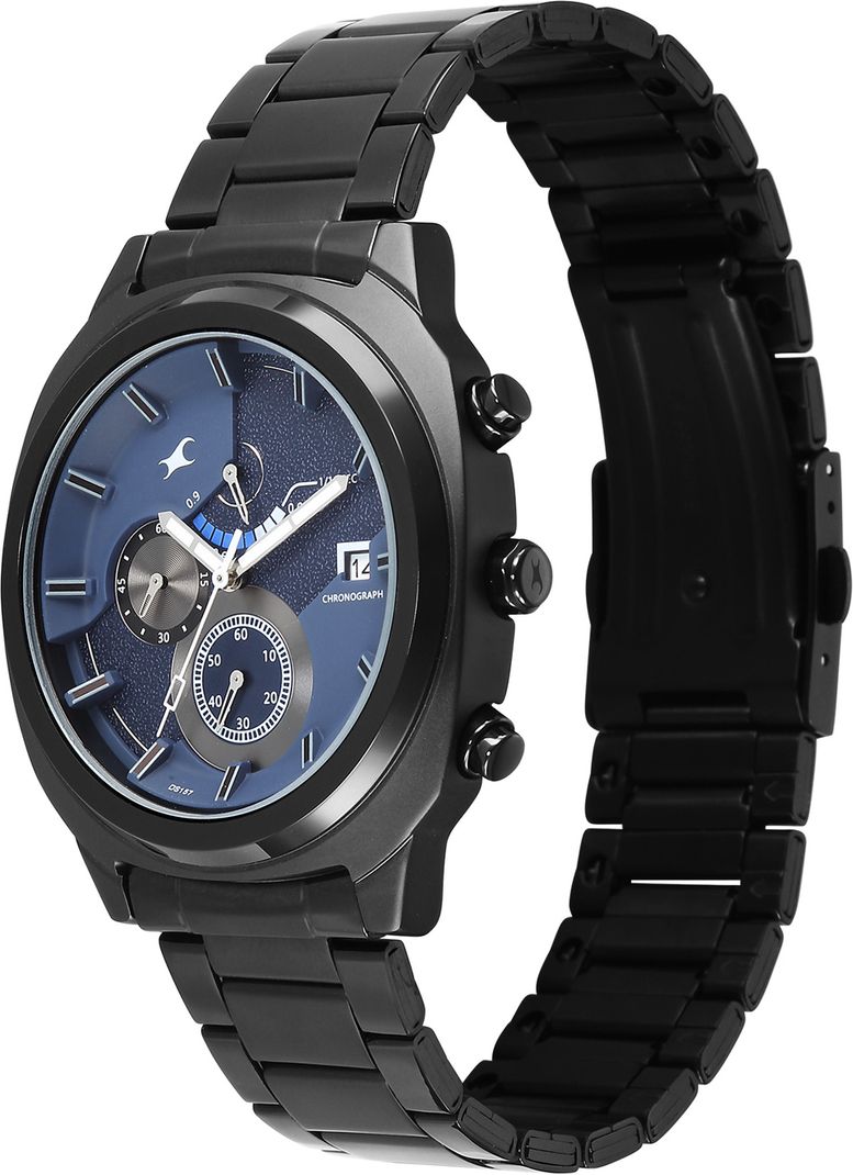 Quartz Blue Dial Black Stainless Steel Watch 3335NM01 - Image 6