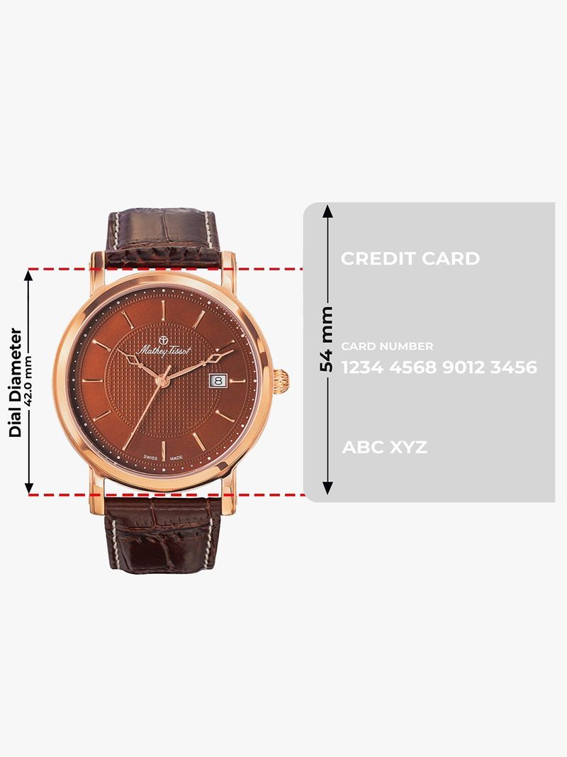 Mathey-Tissot HB611251PM Brown Leather Quartz Watch - Image 6