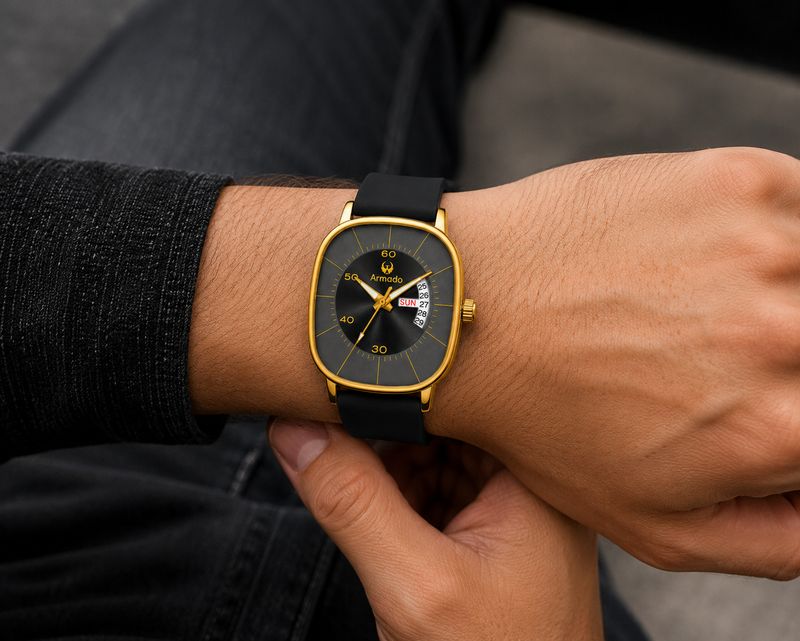 ARMADO 1281528-Super Black Gold Analog Watch - Image 4