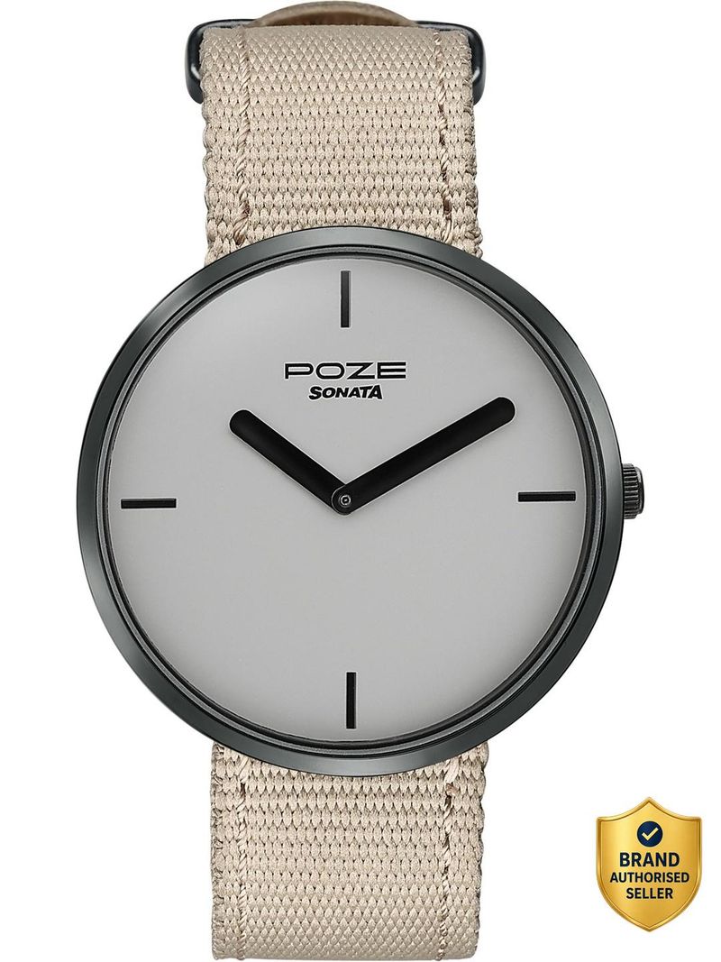 Sonata Poze 6 Strokes Beige Men's Watch - Image 2