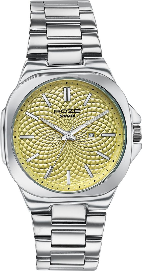 SONATA Poze Crisscross Coast Yellow Men's Watch - Image 5