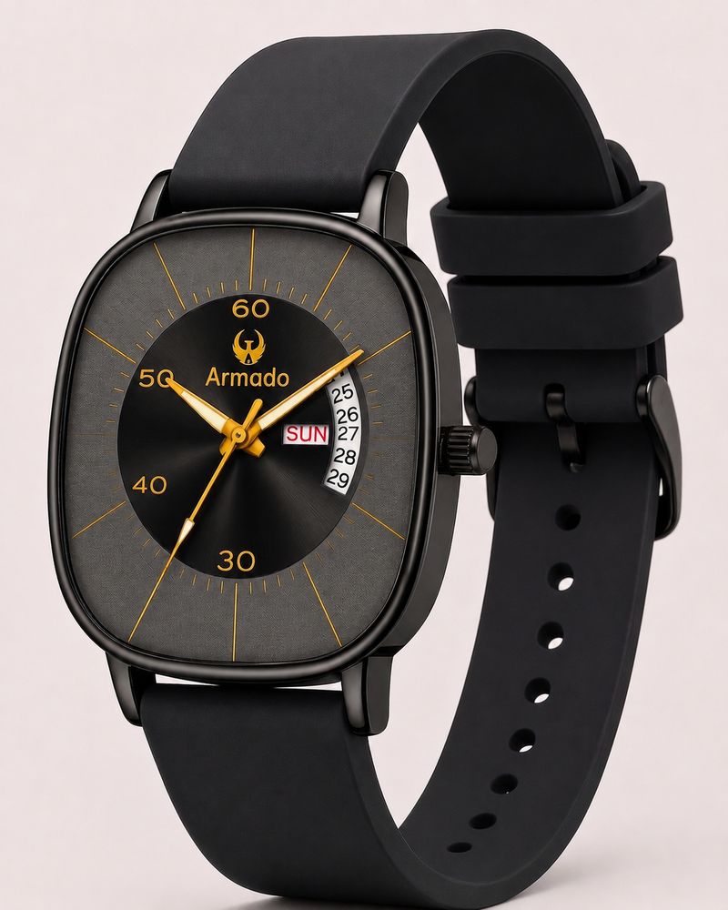 Armado Day And Date Wrist Watch for Boys Black - Image 4