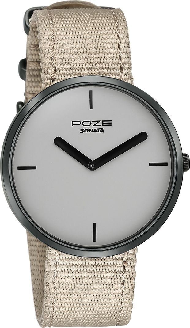 Sonata Poze 6 Strokes Beige Men's Watch - Image 4