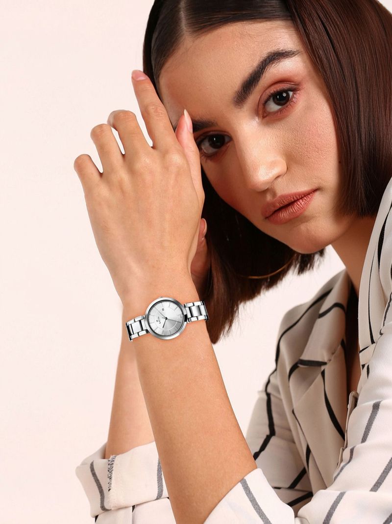 Titan Workwear Silver Dial Analog Watch For Women NT2480SM05 - Image 5