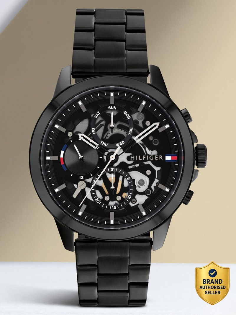 TOMMY HILFIGERTommy Hilfiger Multifunction Black Dial Black Stainless Steel Strap Analog Watch  - For Men NETH1710478,NTTH1710478,NTTH1710478W