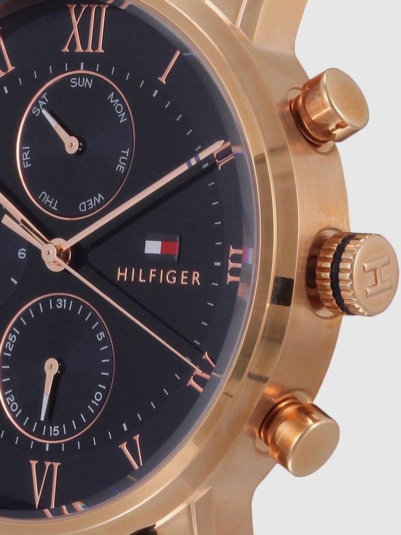 Tommy Hilfiger Blue Dial Brown LeatherStrap Analog Watch - Image 6