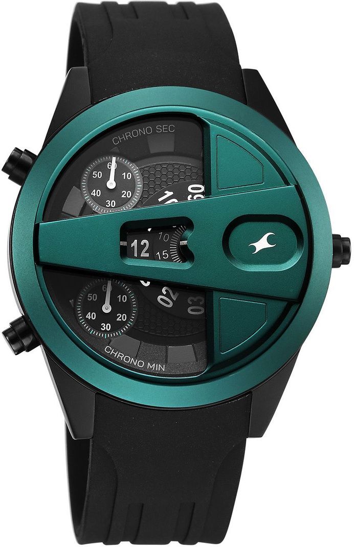 Fastrack Overdrive Micromotor Quartz Black Dial Black Silicon Strap - Image 3