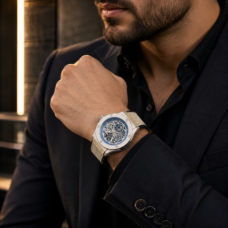 italigs Premium Analog Skeleton Wrist Watch for Men - Image 6