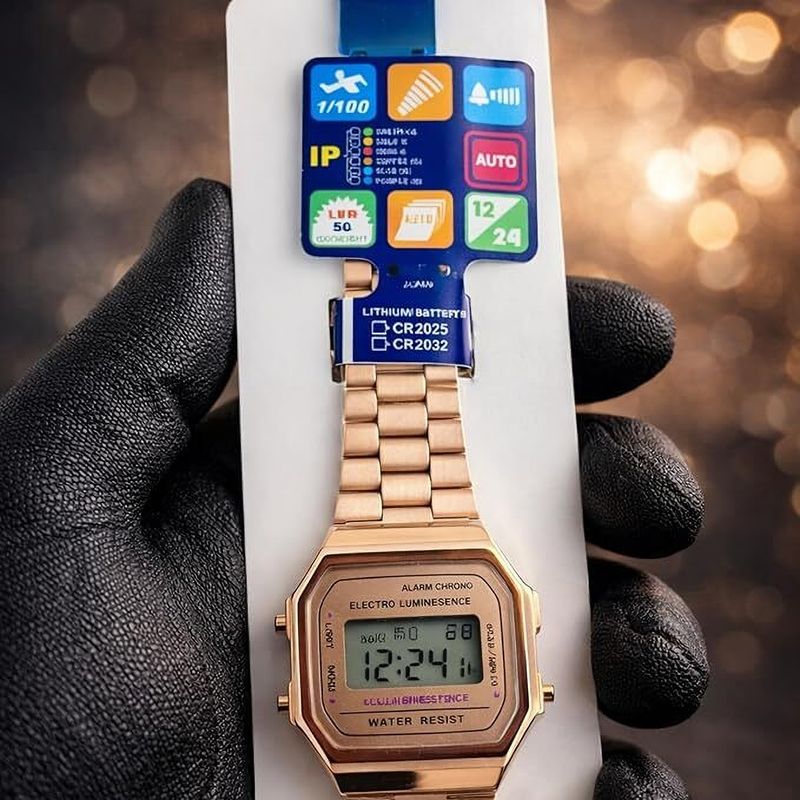 Quantex Glowme Rose Gold Digital Watch - Image 5