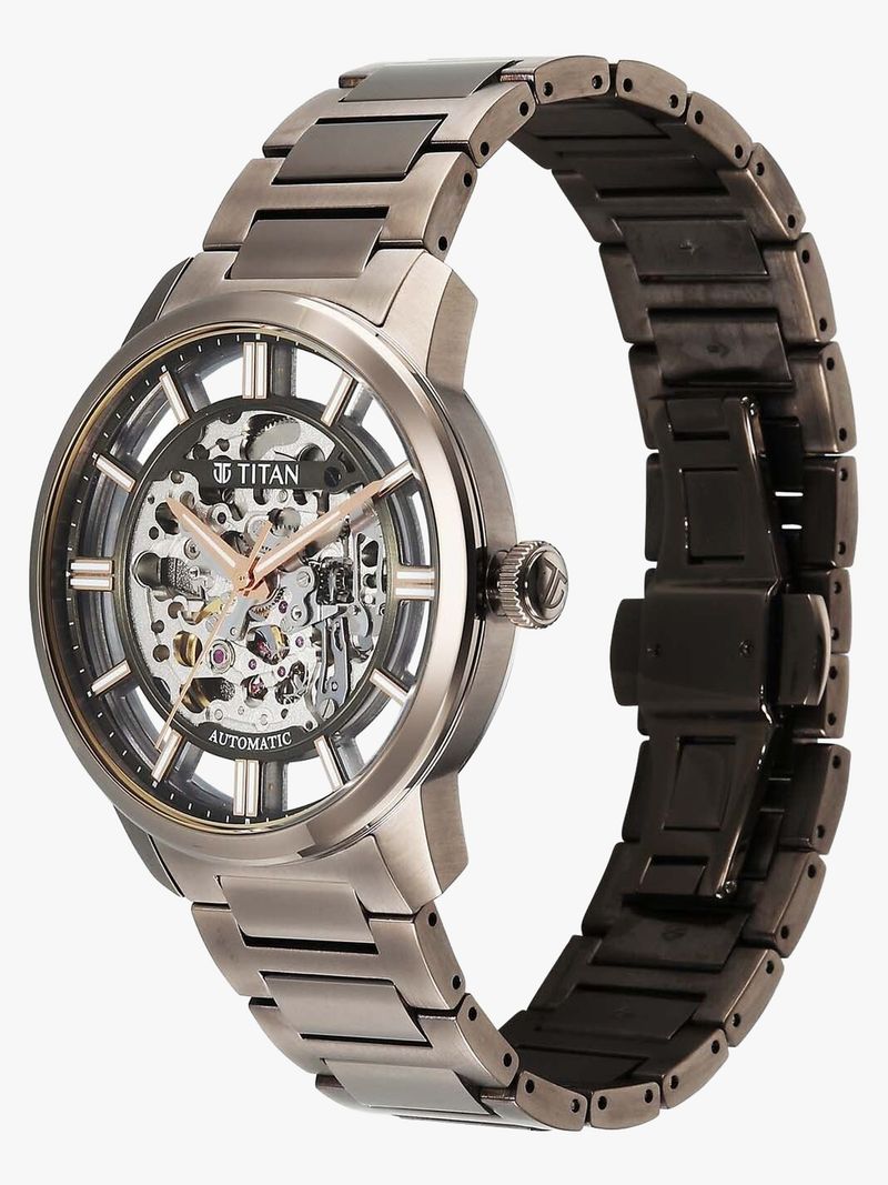 Titan See-Through Skeletal Automatic Black Dial Copper Brown - Image 6