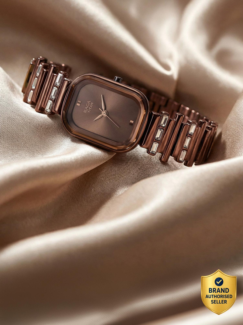 Titan Titan Raga Love All Brown Dial Brown MetalStrap Analog Watch  - For Women NT95154QM01,NU95154QM01
