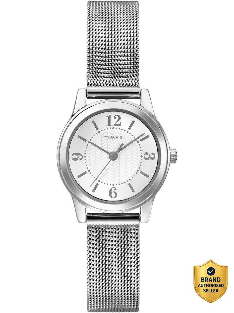 TIMEX Main Street Round 25mm Silver Dial Analog Watch – For Women T2P457AP