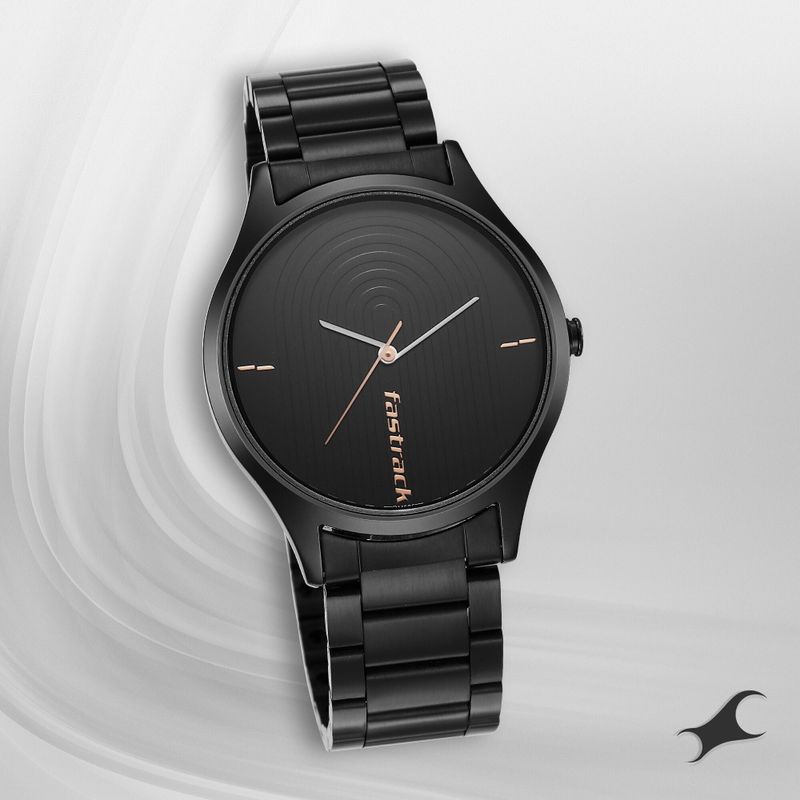 Fastrack Style Up Black Dial Black Stainless Steel Strap Analog Watch - For Men NS3184NM02,3184NM02 - Image 8