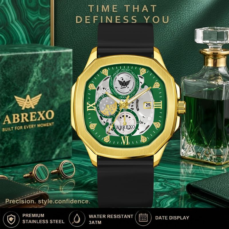 ABREXO GODFATHER Series I Gold Green Dial Watch - Image 4