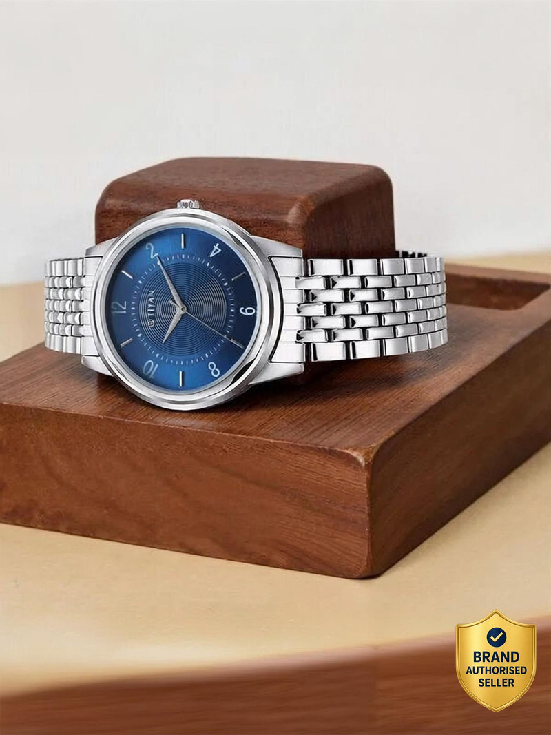 Titan Karishma Zing Titan Karishma Zing Analog Blue Dial Silver Ss Strap Watch For Men Analog Watch - For Men