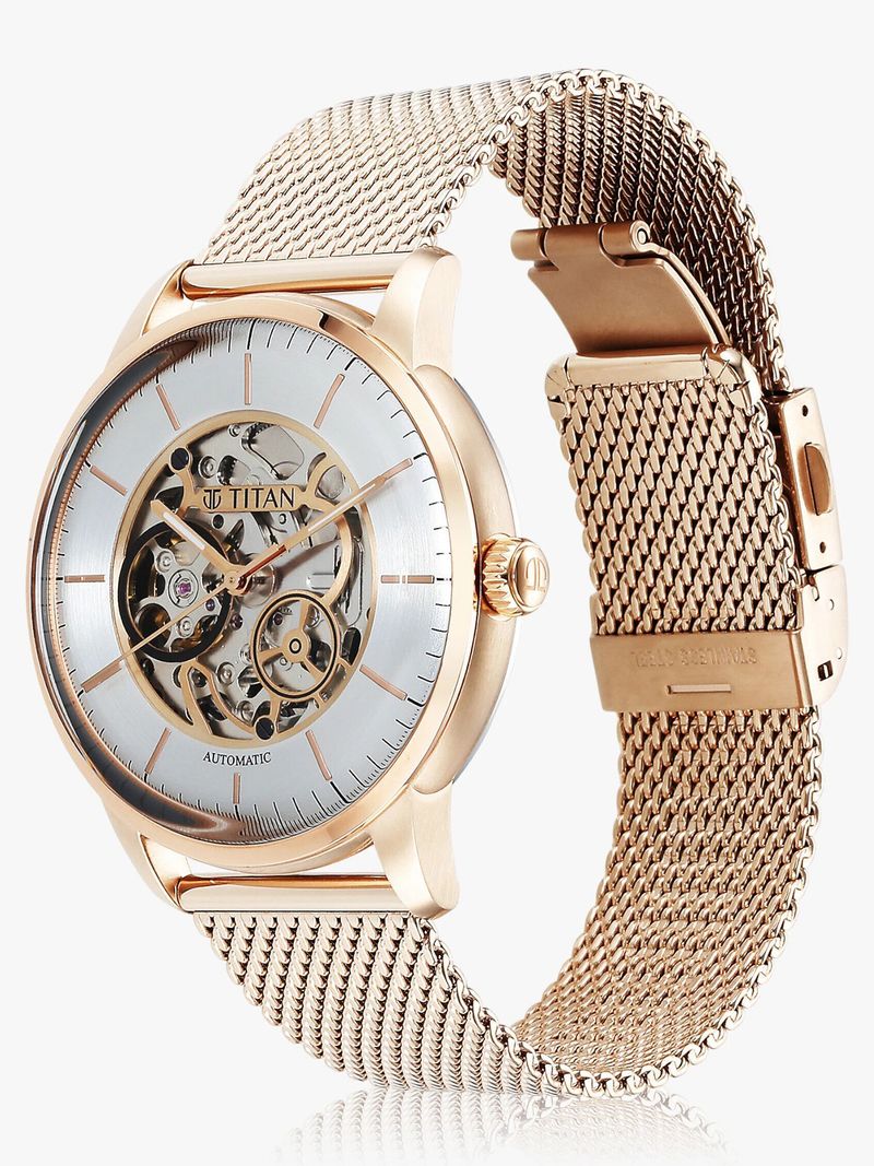 Titan Mechanical Automatic Silver Dial Rose Gold Watch - Image 5