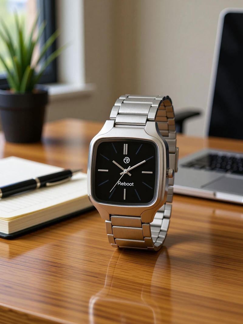 Reboot FT3027 Men's Square Stainless Steel Analog Watch - Image 4