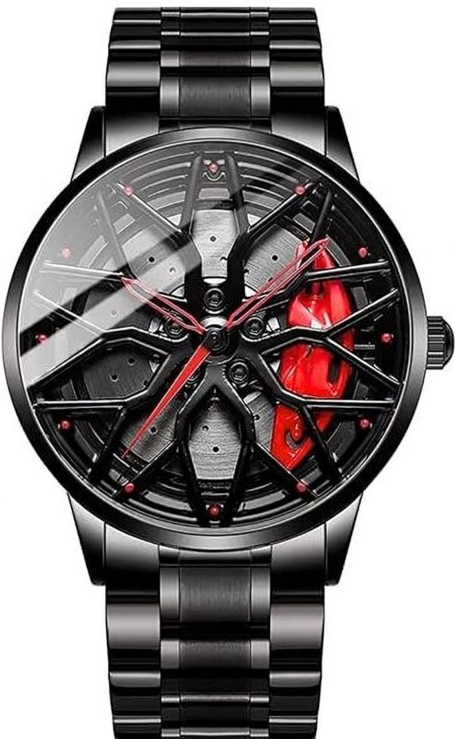 house of common SPINNER BLACK ANALOG WATCH SERIES Analog Watch - For Men wheel Watch 30 - Image 3