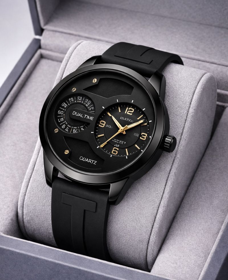 MAAN INTERNATIONAL Prime Dual Dial Quartz Black Silico - Image 2