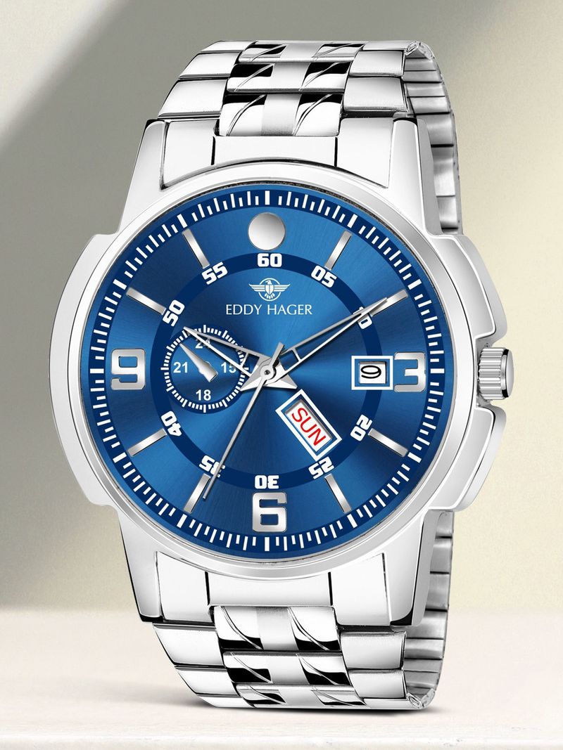 EDDY HAGER 226-BL Blue Day and Date Analog Watch - Image 2
